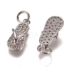 Brass Micro Pave Clear Cubic Zirconia Charms X-ZIRC-G153-28P-1