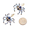 Natural Lava Rock & Lapis Lazuli Braided Spider Dangle Earrings EJEW-TA00102-01-4
