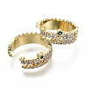 Brass Micro Pave Clear Cubic Zirconia Cuff Rings RJEW-S045-021G-NR-2