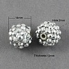 14MM Silver Bling Chunky Resin Rhinestone Ball Beads X-RESI-S260-14mm-S2-1
