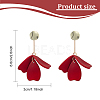 2 Pairs 2 Colors Acrylic Flower Petal Dangle Stud Earrings EJEW-AN0001-32-2