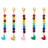 5Pcs 5 Colors Alloy Enamel Heart Pendant Decorations HJEW-TA0001-27-1