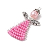 Glass Seed Beads Pendants PALLOY-MZ00381-01-3