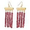 Dyed Natural Malaysia Jade Rondelle Beaded Tassel Dangle Earrings EJEW-JE05103-5