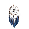 Iron Woven Web/Net with Feather Pendant Decorations PW-WG80070-01-1