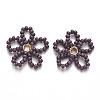 Glass Seed Beads Pendants FIND-R086-06F-2