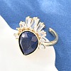 Brass with Natural Lapis Lazuli Finger Rings GG-CBACC2B-07G-05-2