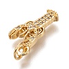 Brass Micro Pave Clear Cubic Zirconia Pendants ZIRC-B002-49-4