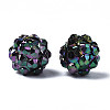 Chunky Resin Rhinestone Bubblegum Ball Beads RESI-M019-10mm-M-01-4