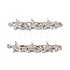 Brass Micro Pave Clear Cubic Zirconia Connector Charms KK-E068-VB074-1