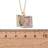 Brass Enamel Book Pendant Necklaces for Women KK-CBAF5B9-01G-11-3