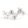 Tarnish Resistant 201 Stainless Steel Barbell Cartilage Earrings EJEW-R147-04-3