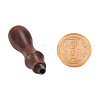  DIY Letter Scrapbook Brass Wax Seal Stamps and Wood Handle Sets AJEW-PH0010-B-4