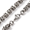 201 Stainless Steel Byzantine Chain Necklace NJEW-F222-19P-2