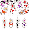 Resin & Synthetic Turquoise Dangle Earrings EJEW-TAC00014-1