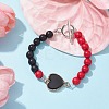 Alloy Enamel Heart Link Bracelet BJEW-JB09999-01-3