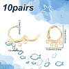 10 Pair Brass Leverback Earring Findings KK-BC0013-27-2