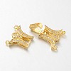 Brass Micro Pave Cubic Zirconia Fold Over Clasps ZIRC-F013-03G-FF-2