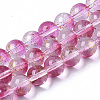 Transparent Spray Painted Glass Bead Strands X-GLAA-N035-03C-B04-1