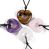 Natural Mixed Stone Pendant Necklaces NJEW-K268-01-1