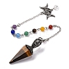 Natural Tiger Eye Pointed Hexagonal Cone Dowsing Pendulums G-Q184-03F-AS-2