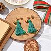 Christmas Tree Tassel Dangle Earrings EJEW-JE06104-2