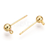 Brass Stud Earring Findings X-KK-I649-10G-NF-3