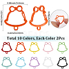 20Pcs 10 Colors Zinc Alloy Baking Paint Bell Shape Keychain Clasps FIND-SC0017-44-2
