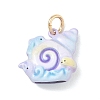 Brass Enamel Pendants KK-CBAE20A-05G-1