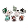 Dragon Platinum Plated Brass Natural & Synthetic Mixed Stone Pendants G-F228-04-RS-1