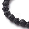 Round Natural Lava Rock Beaded Stretch Bracelets BJEW-JB05506-4