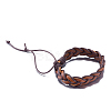 Adjustable Casual Unisex Braided Leather Bracelets BJEW-BB15584-4