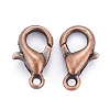 Red Copper Tone Zinc Alloy Lobster Claw Clasps X-E103-NFR-3