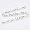 Brass Round Oval Paperclip Chain Necklace Making MAK-S072-04B-P-2