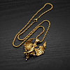 304 Stainless Steel Goddess with Angel Wings Pendant Necklaces for Men Women WG939A7-02-1