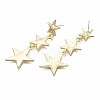 Triple Star Long Dangle Stud Earrings EJEW-N100-002-NR-3