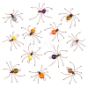 12Pcs 6 Colors Copper Wire Wrapped Natural Banded Agate Spider for Door Window Protection HJEW-NB00186-7