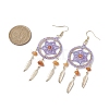 304 Stainless Steel with Glass Dangle with Natural Agate Stud Earring EJEW-MZ00185-02-3