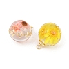 Brass Resin Pendants RE-CBA591C-04G-2