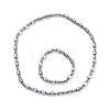 Synthetic Hematite & Brass Column Beaded Necklace Bracelet with Magnetic Clasps SJEW-G079-01C-1