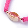 Handmade Polymer Clay Heishi Beads Braided Beaded Necklaces NJEW-JN02724-02-4