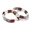 Natural Mixed Stone Bead Stretch Bracelets for Women Men BJEW-C097-02A-16-1