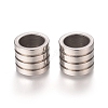 Tarnish Resistant 201 Stainless Steel Grooved Beads STAS-L238-009B-P-1