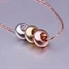 Real Rose Gold Plated Eco-Friendly Tin Alloy Rondelle Charm Pendant Necklaces For Women NJEW-BB13853-6