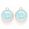 Golden Plated Alloy Enamel Charms X-ENAM-S118-04D-1