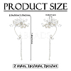 2Pcs 2 Styles Flower Crystal Rhinestone & Plastic Pearl Cuff Earrings EJEW-FH0001-13S-2