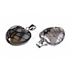 Natural Dragon Veins Agate Pendants G-N0325-14B-3