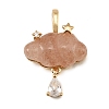 Natural Strawberry Quartz Carved Pendants GG-CBA5963-03C-1