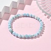 Round Natural Hemimorphite Beaded Stretch Bracelets for Men Women BJEW-B136-01A-2