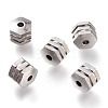 202 Stainless Steel Groove Beads STAS-I168-07P-1